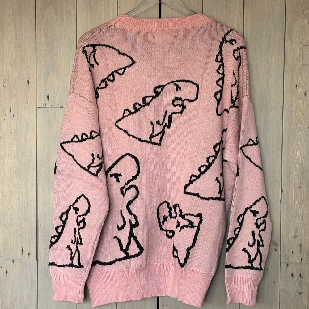 Pink Men’s Dinosaur Sweater NWOT - Picture 6 of 7